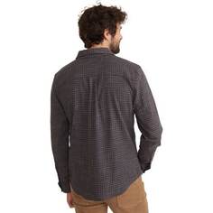 Классическая рубашка стрейч с кромкой и длинными рукавами мужская Marine Layer, цвет Washed Black Windowpane