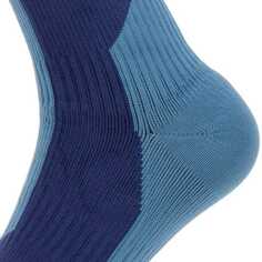 Водонепроницаемые носки средней длины для треккинга из мериноса SealSkinz, темно-синий/желтый