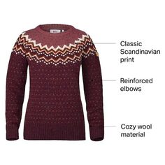 Вязаный свитер Ovik — женский Fjallraven, цвет Dark Garnet