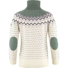 Вязаный свитер с высоким воротником Ovik — женский Fjallraven, цвет Chalk White/Patina Green