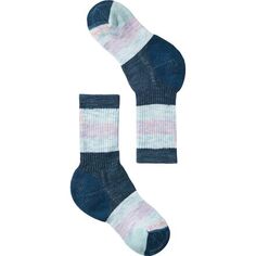 Носки в полоску с полной подушкой — детские Smartwool, цвет Twilight Blue