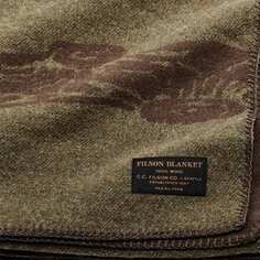 Жаккардовое шерстяное одеяло CCC Filson, цвет Olive Brown Multi