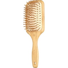 Bamboo Touch Brush Экологичная бамбуковая массажная щетка для распутывания волос, размер L, бежевый/коричневый, Olivia Garden