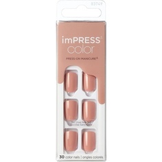 Набор гелевых ногтей Impress Color Sandbox с технологией Purefit — включает в себя мини-пилку для кутикулы Prep Pad и 30 накладных ногтей, Kiss