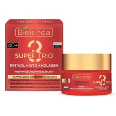 Bielenda Super Trio Ретинол Витамин С Коллаген Интенсивно увлажняющий крем 40+ 50мл, Tpuk