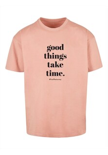 Футболка Merchcode Good Things Take Time, темно-розовый