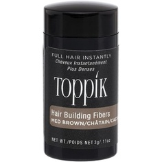 Волосы для наращивания волос Пудра Средне-коричневого цвета для более густой линии роста волос Корона и борода Мгновенный истонченный консилер для мужчин и женщин 3G, Toppik