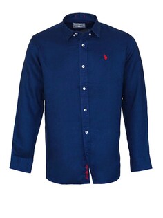 Рубашка на пуговицах стандартного кроя U.S. Polo Assn., темно-синий