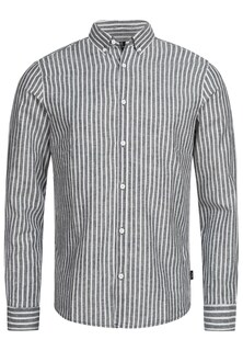 Рубашка на пуговицах стандартного кроя INDICODE JEANS Brayden, серый/белый