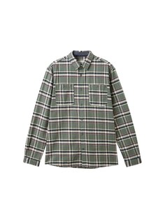 Комфортная рубашка на пуговицах Tom Tailor, зеленый/темно-зеленый