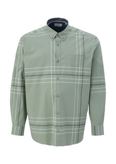 Комфортная рубашка на пуговицах s.Oliver Men Big Sizes, хаки/пастельный зеленый