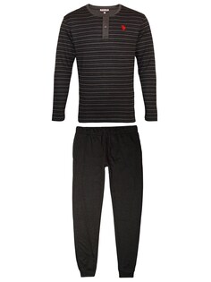 Длинная пижама U.S. Polo Assn., темно-серый