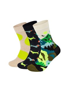 Носки Happy Socks, бежевый/зеленый/черный