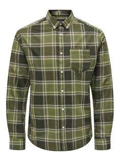 Рубашка на пуговицах стандартного кроя Only &amp; Sons ALVARO, оливковый/темно-зеленый