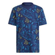 Рубашка для выступлений Adidas Adidas x Star Wars Young Jedi, небесно-голубой/темно-синий