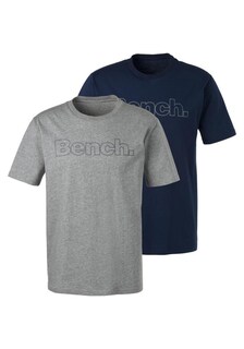 Футболка Bench, пестрый синий/пестрый серый