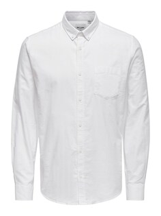 Рубашка узкого кроя на пуговицах Only &amp; Sons Alvaro, белый