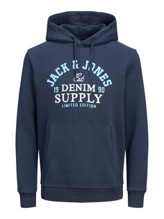 Толстовка JACK &amp; JONES, темно-синий/светло-голубой