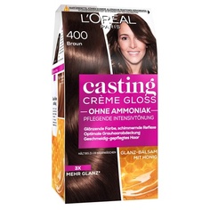 Краска для волос без аммиака и силикона, питательное интенсивное тонирование с бальзамом Gloss-Reflex, краска для волос Casting Crёme Gloss 400 Коричневый, L&apos;Oreal L'Oreal