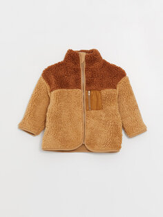 Плюшевое пальто для маленьких мальчиков с высоким воротником и длинными рукавами LCW baby