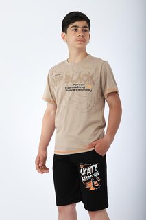Футболка и шорты для мальчика, летний костюм Kay Kay с принтом Pina Kids, бежевый