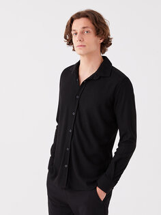 Мужская вискозная рубашка Slim Fit с длинным рукавом XSIDE, новый черный