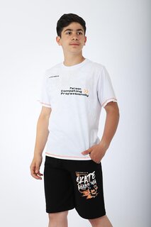 Футболка и шорты для мальчика, летний костюм Kay Kay с принтом Pina Kids, белый