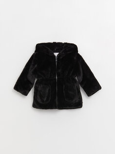 Плюшевое пальто с капюшоном для маленьких девочек KANZ