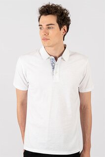 Мужская белая футболка Slim Fit с воротником-поло TUDORS