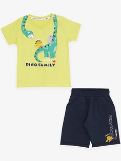 Футболка и шорты для маленьких мальчиков с принтом Breeze, желтый