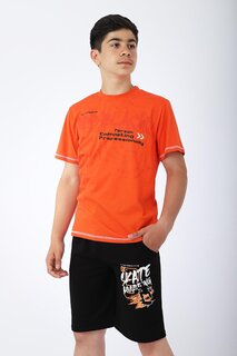 Футболка и шорты для мальчика, летний костюм Kay Kay с принтом Pina Kids, апельсин