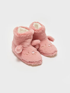 Плюшевые домашние сапоги для девочек с вышивкой LCW STEPS, сладкий розовый