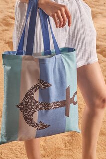 Пляжная сумка с принтом и узором «Якорь» Zeynep Tekstil