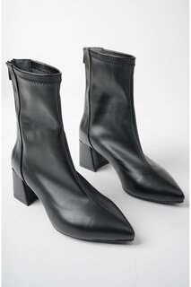 DARJA Женские ботинки на каблуке с острым носком и молнией сзади Muggo, черный