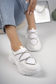 Dominic Женские повседневные стильные удобные и стильные кроссовки на высокой подошве для ходьбы, спортивная обувь Muggo, белый
