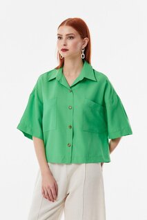 Повседневная рубашка с двойным карманом Fullamoda, зеленый