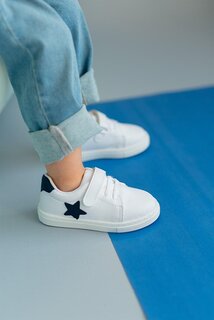 Повседневная спортивная обувь для мальчиков темно-синего цвета со звездами на липучке-S-1000 First Step