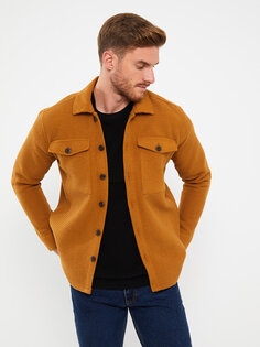Мужская куртка-рубашка стандартного кроя с длинным рукавом LCW Vision, желтый