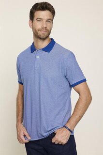 Мужская однотонная хлопковая рубашка поло с воротником-поло, синяя футболка TUDORS