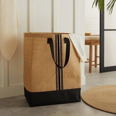 Полосатая джутовая сумка с водонепроницаемым дном 40 х 25 х 55 см Ocean Home Textile
