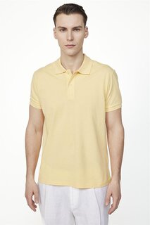 Мужская однотонная хлопковая футболка пике с воротником-поло, желтая футболка TUDORS