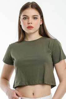 Женская укороченная трикотажная футболка SPR21Y13 Süperlife, хаки