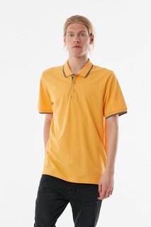 Полосатая футболка с воротником-поло Fullamoda, горчично-желтый