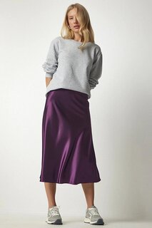 Женская фиолетовая юбка миди с атласной отделкой HZL23S-BD1101471 hazelin