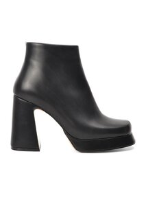 K01 Черные женские ботинки на каблуке Ayakmod
