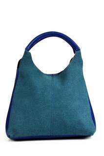 Женская украшенная спилковая замшевая сумка Puppy на руку и на плечо (1750) Luwwe Bags, синий