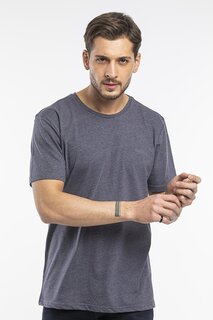 Мужская приталенная футболка с коротким рукавом с v-образным вырезом и принтом Brooklyn SPR 265 Süperlife, средне-серый
