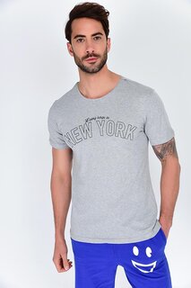 Мужская приталенная футболка с круглым вырезом с принтом SPR 254 Süperlife, светло-серый