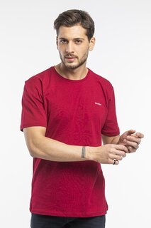 Мужская приталенная футболка с коротким рукавом с v-образным вырезом и принтом Brooklyn SPR 265 Süperlife, бургундия