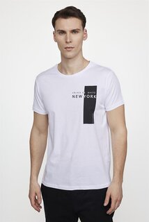Мужская приталенная хлопковая белая футболка с круглым вырезом с принтом TUDORS, белый